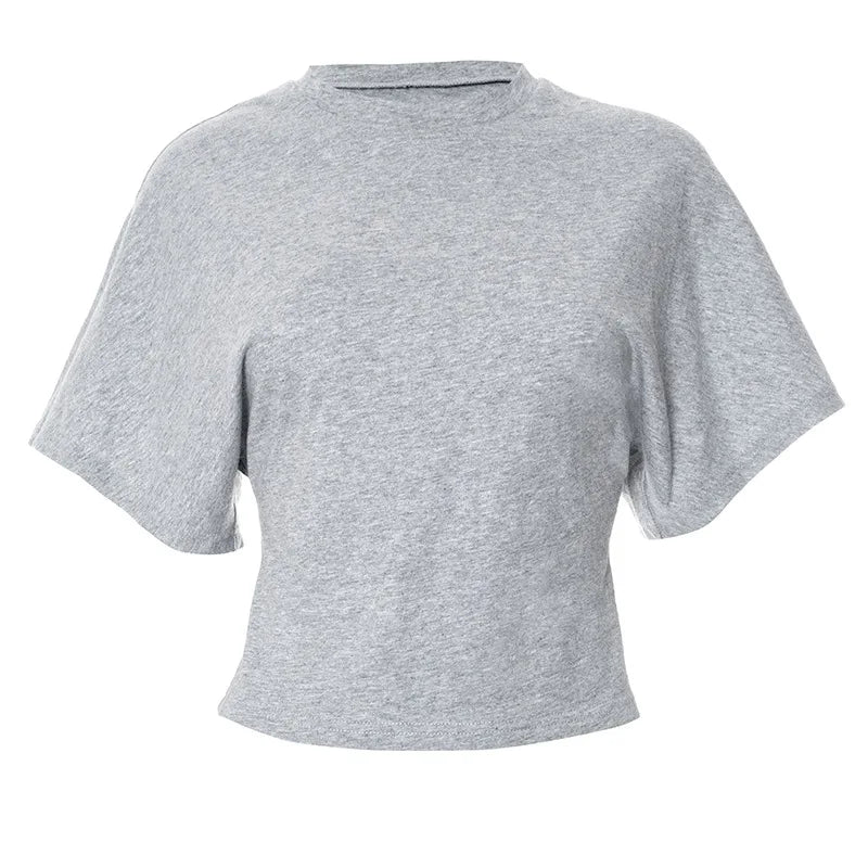 Liveify Women’s Cropped O-Neck T-Shirt – Slim Fit Short Sleeve Crop Top, Casual Streetwear Tee for Spring & Summer