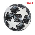 Liveify Size 4 soccer ball with black and white star pattern, textured synthetic material for training or match play