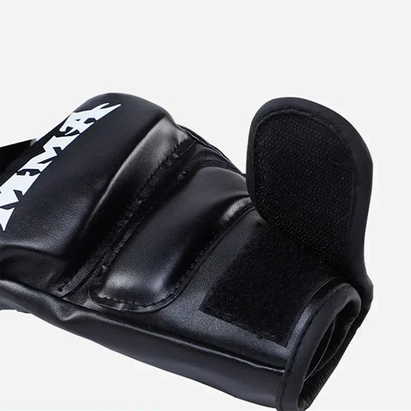 Liveify MMA Training Gloves Open Palm – Half Finger Sparring & Punching Bag Gloves for Boxing & Kickboxing, PU Leather (Adult)