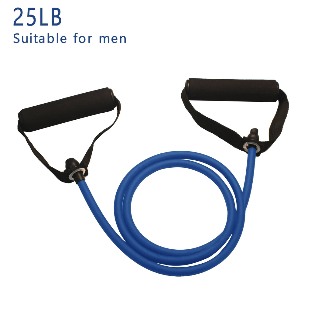 Liveify 25LB blue resistance band with black handles for men's strength training