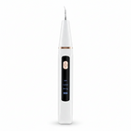 Liveify white electric nail drill with rose gold accents, LCD screen showing soft, comfort, strong modes and battery level