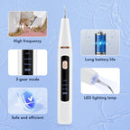 Liveify white electric dental scaler with LED light, 3-mode settings, high frequency, long battery life, safe and efficient