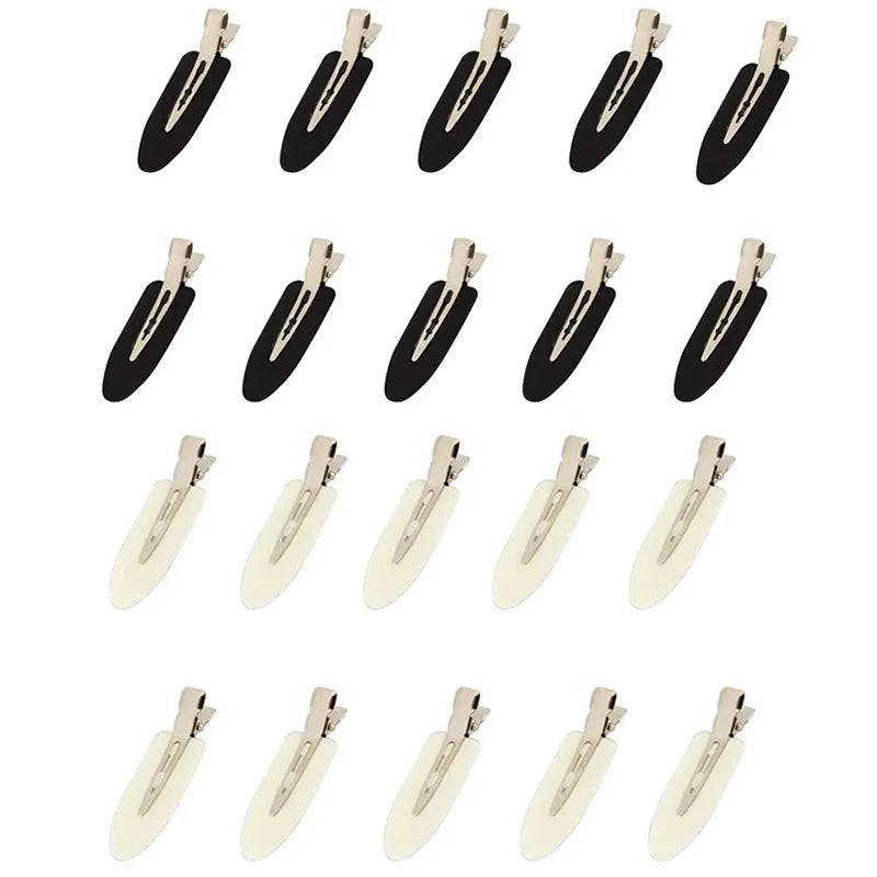 Liveify black and cream hair clips with metallic clasp, sleek design for styling