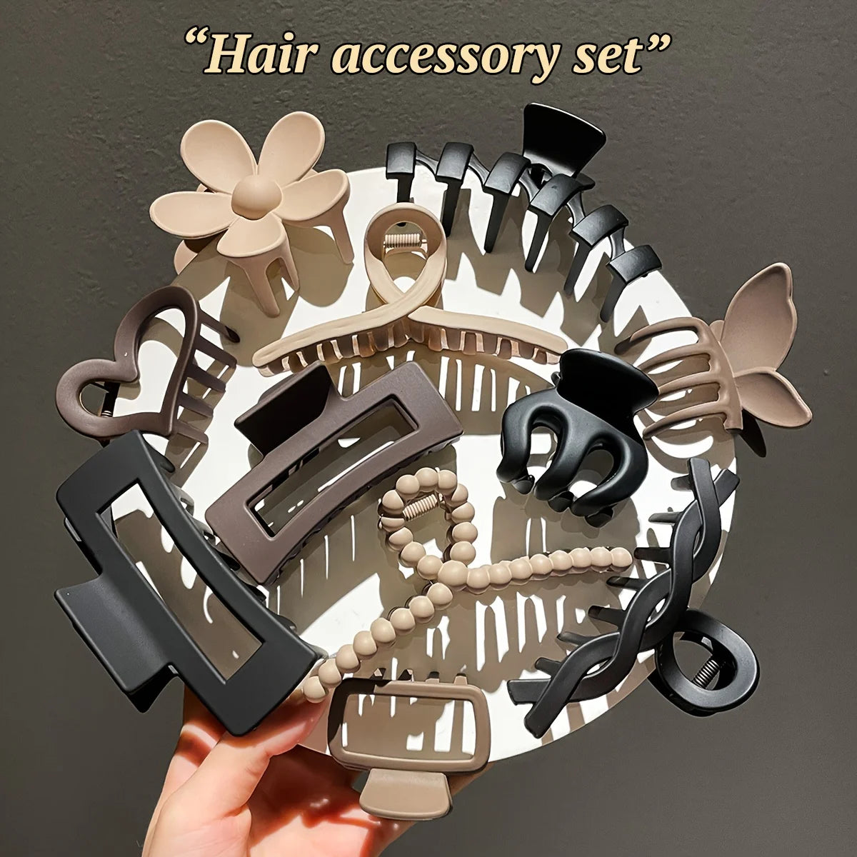 Liveify Frosted Hair Claw Clip Set – 11 Piece Women's Matte Hair Clip Collection for Thick & Thin Hair, Everyday Styling