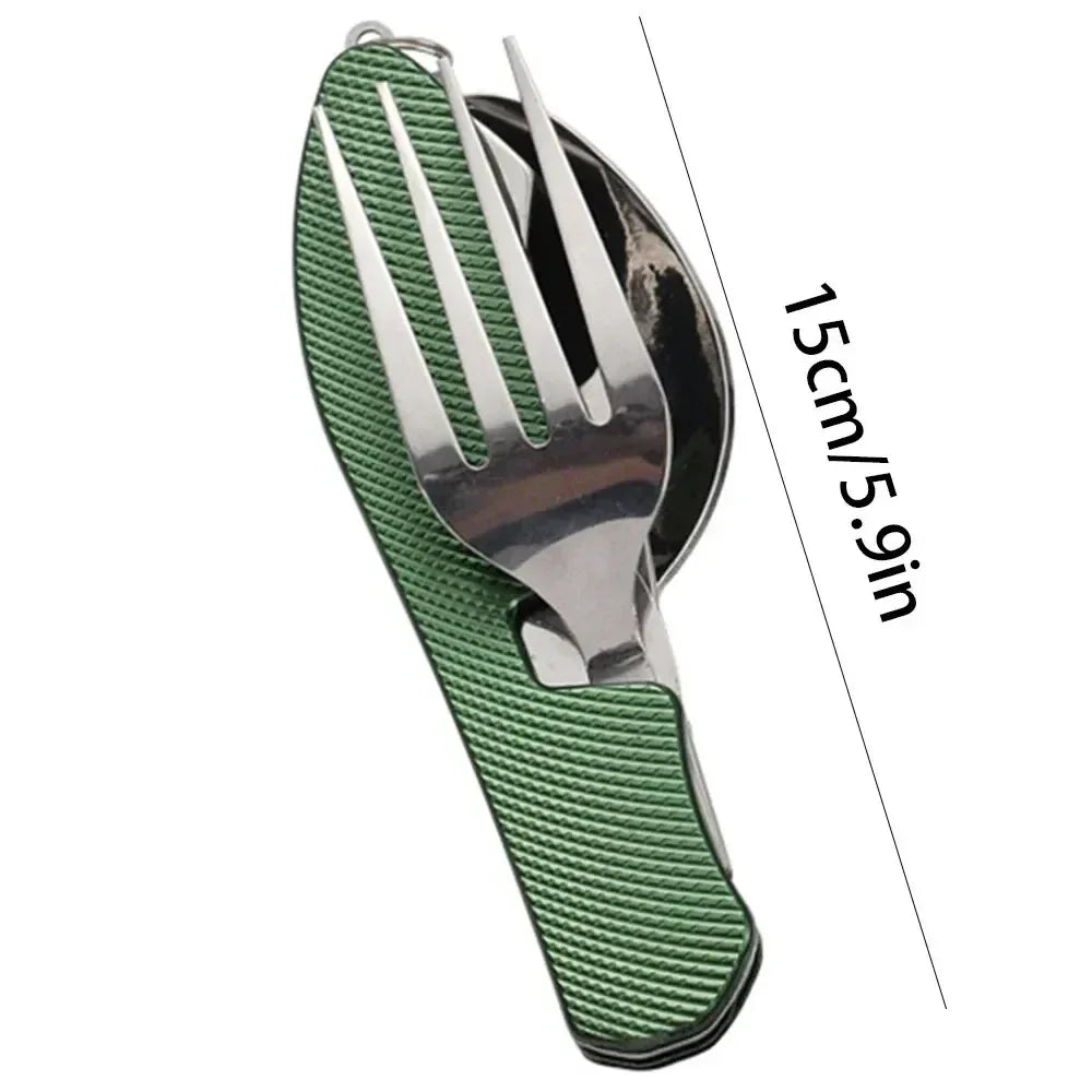 Foldable Camping Utensil – Multi-Functional Knife, Fork, Spoon - liveify