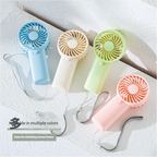 Liveify portable handheld fan in blue, beige, green, and pink with wrist strap for summer cooling