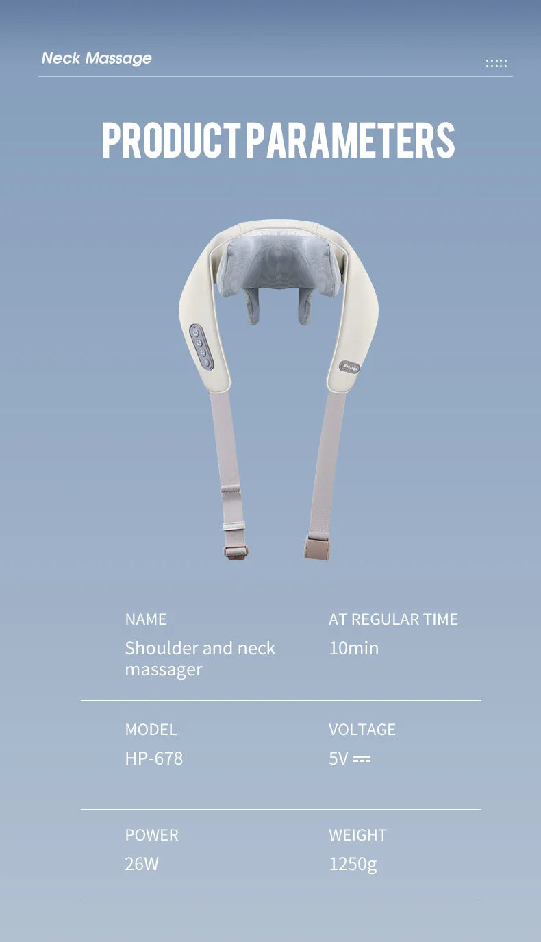 Liveify beige shoulder and neck massager with gray cushion, model HP-678, for relaxation and muscle relief
