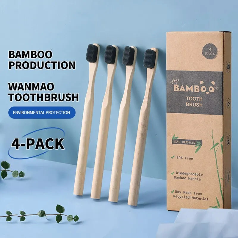 Liveify Biodegradable Bamboo Toothbrush – Ultra Soft 10,000 Bristle Environmentally Friendly Toothbrush for Sensitive Teeth, Deep Cleaning & Gum Care (Natural, Eco Friendly)
