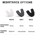 Liveify resistance bands in white, grey, black with 40-60lbs levels for beginner to advanced training