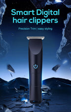 Liveify black smart digital hair clippers with precision trim feature and glowing power button