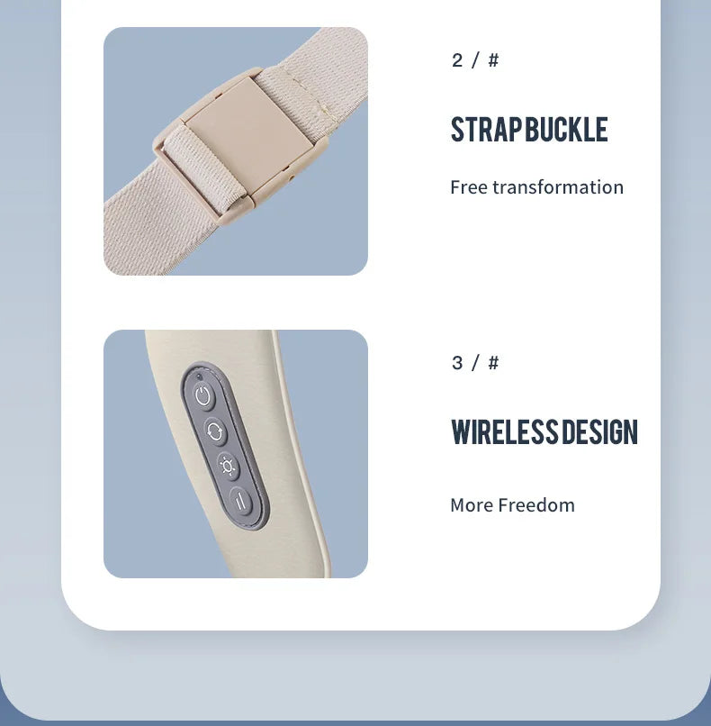 Liveify beige fabric strap buckle and wireless control panel for portable massager