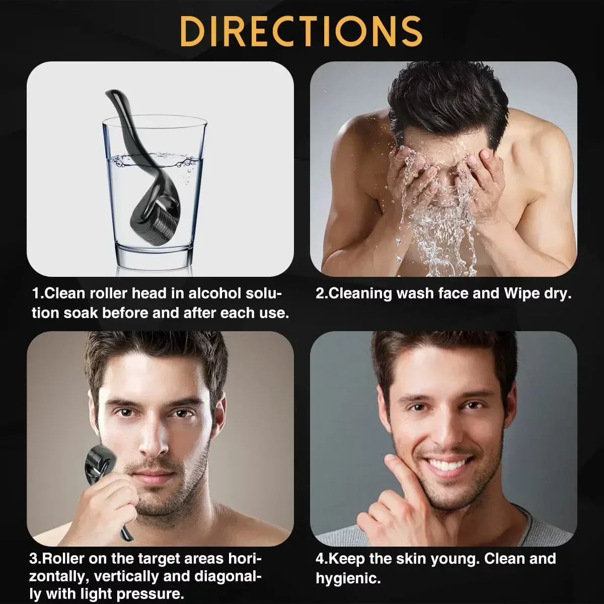 Derma Roller Microneedle for Facial Hair Growth – 540 Needles - liveify