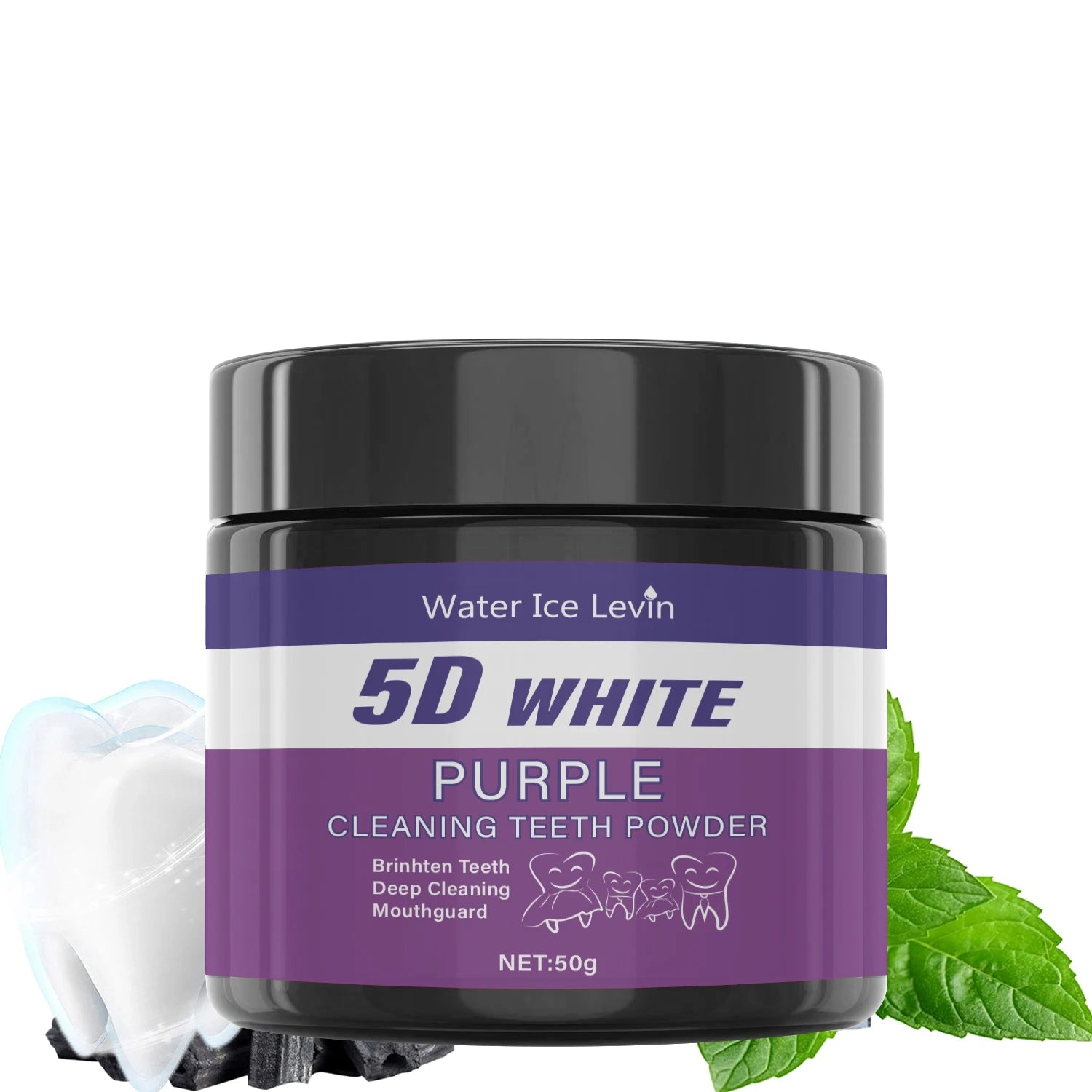 Liveify Purple Teeth Whitening Powder – Color-Correcting Toothbrush Powder for Brighter Smile, Stain Removal & Yellow Tone Neutralizing Oral Care Whitening Treatment