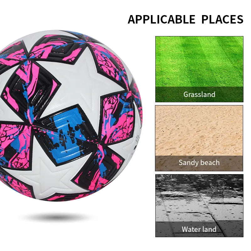 Liveify Professional Soccer Ball Size 5 & 4 – PU Leather Match & Training Football for Outdoor Play, Durable Seamless Design for Enhanced Control & Performance