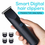 Liveify black smart digital hair clippers with precision trim and 4 guide combs for easy styling