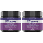 Liveify 5D White Purple Cleaning Teeth Powder in black jars, 50g each, for brightening and deep cleaning teeth.