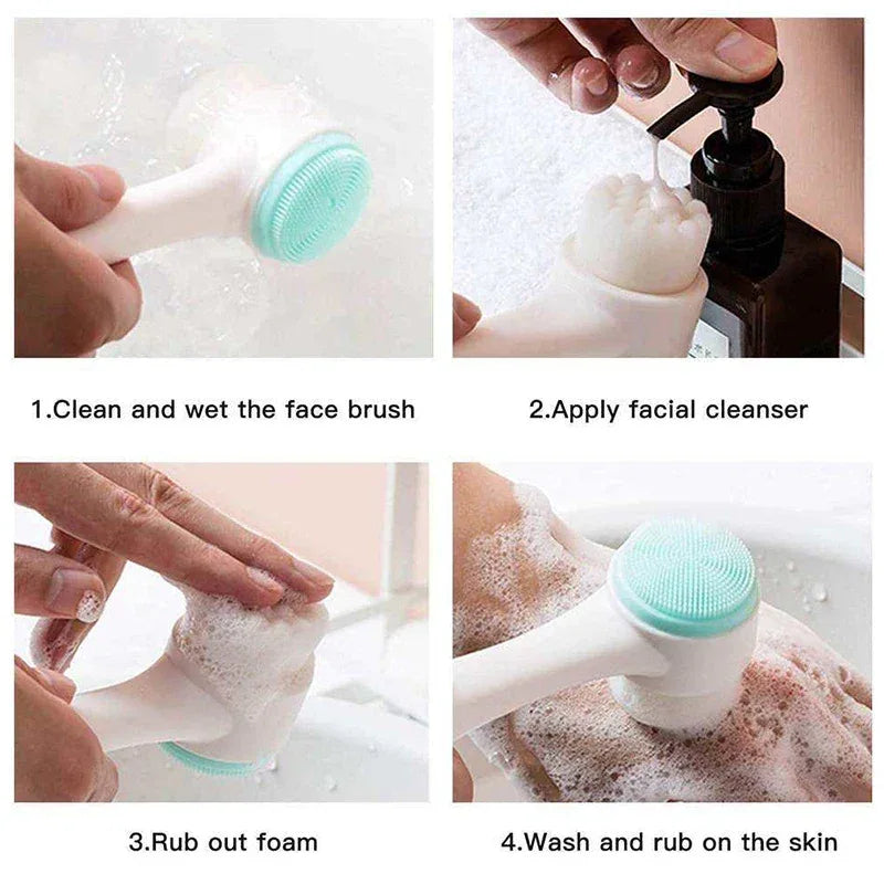 3D Double Silicone Facial Cleansing Brush - liveify