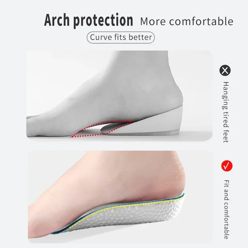Liveify Half Invisible Height Increase Insoles – EVA Memory Foam Heel Lift Inserts for Men & Women, Comfortable 1.5–3.5cm Height Boost