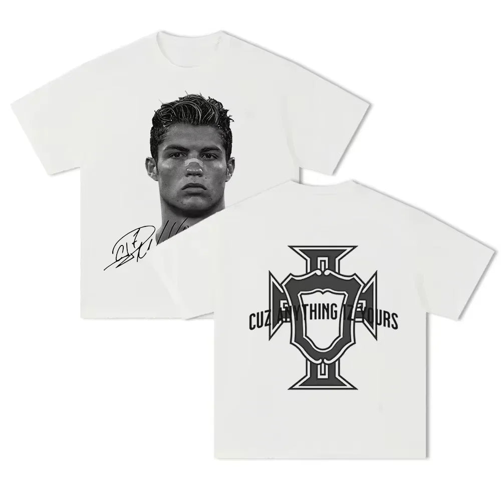 Liveify Cristiano Ronaldo Graphic T-Shirt – Men's Cotton Short Sleeve Football Fan Tee Casual Sportswear