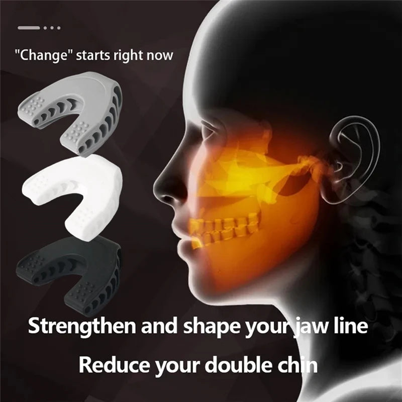 Liveify jaw exerciser in gray, white, and black to strengthen and shape jawline, reduce double chin