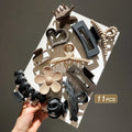 Liveify 11pcs hair clips set with flower, heart, and claw styles in black and beige tones