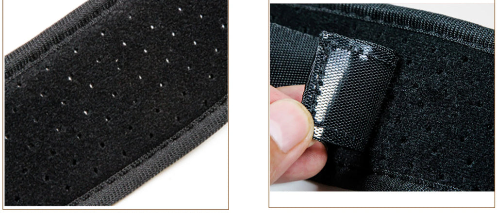 Liveify black breathable back support belt with adjustable velcro strap and perforated fabric for comfort