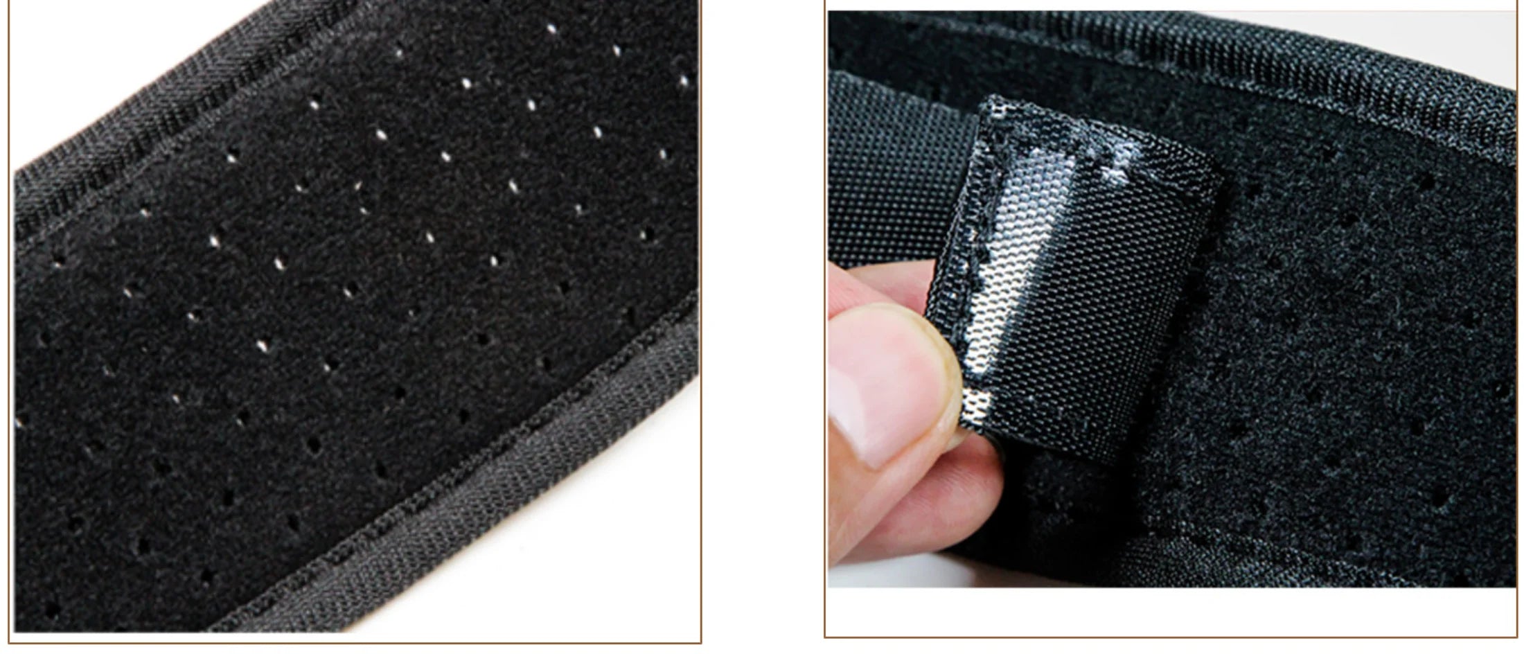 Liveify black breathable back support belt with adjustable velcro strap and perforated fabric for comfort