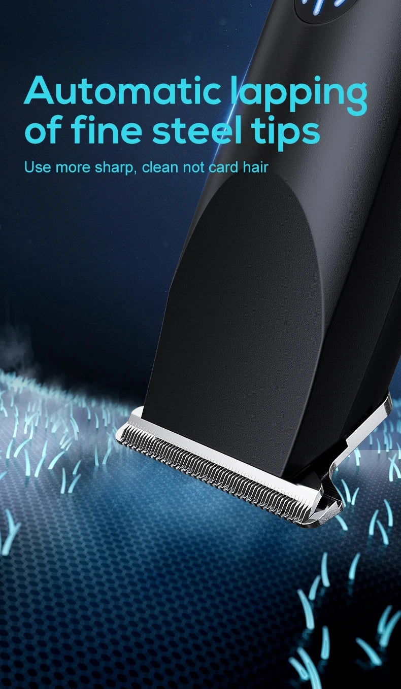 Liveify black electric hair clipper with fine steel tips for sharp, clean cuts