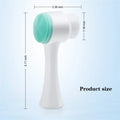 Liveify white facial cleansing brush with mint green silicone head, 5.11 inch tall, dual-sided design