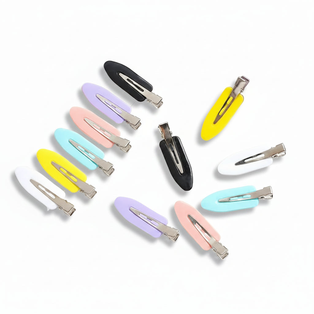 Liveify pastel and black hair clips with metal clasp, matte finish, assorted colors for styling