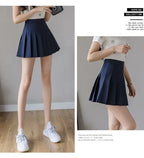 Liveify navy blue pleated mini skirt, high-waisted cotton blend, spring fashion staple for women