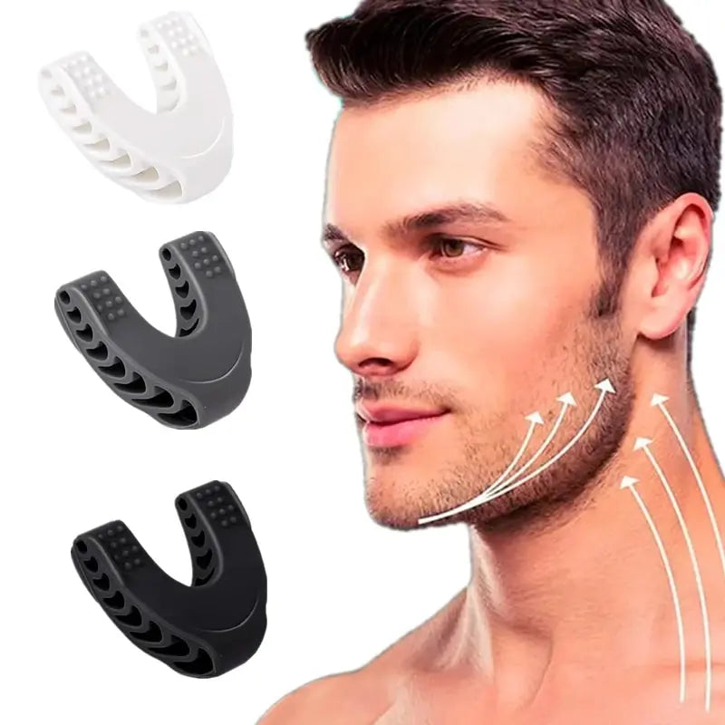 Liveify silicone jaw exerciser in white, gray, and black for facial muscle toning and looksmaxing