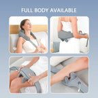 Liveify gray fabric massage pad for neck, back, thigh, and calf with adjustable straps and control panel