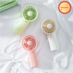 Liveify portable handheld fans in pastel green, white, and pink with USB charging and neck straps