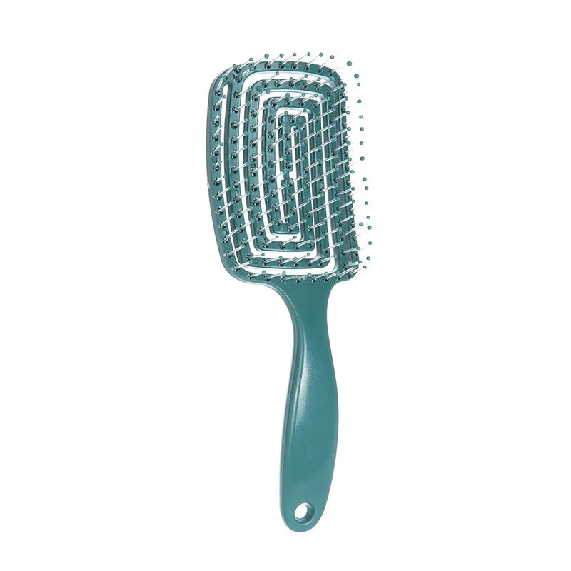 Liveify teal plastic hairbrush with soft bristles and ergonomic handle for gentle detangling