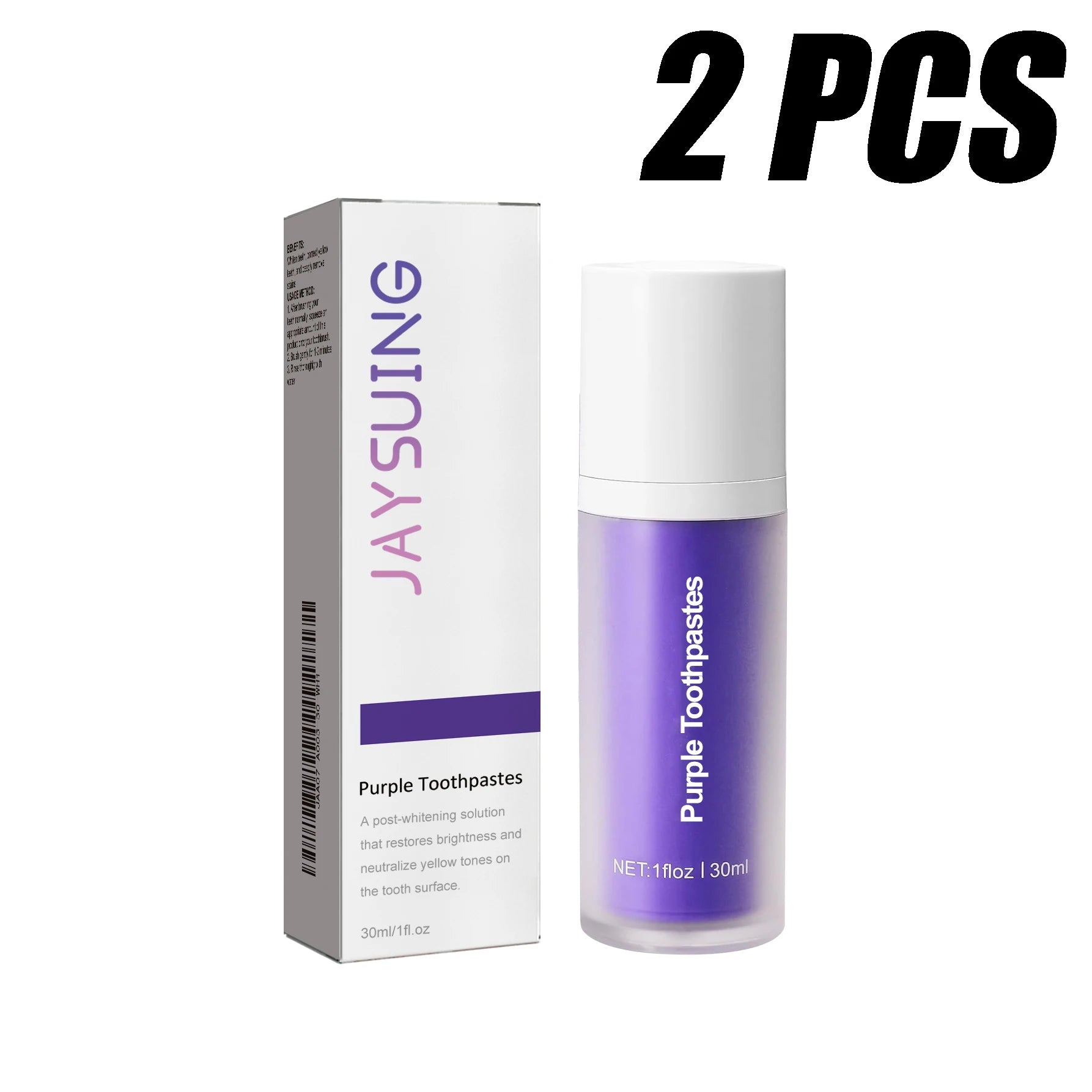Liveify Purple Toothpaste 2 pcs, 30ml bottle with white cap, post-whitening solution for bright teeth