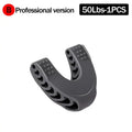 Liveify gray silicone mouthguard with textured grip, professional version for 50lbs resistance training