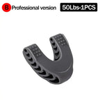 Liveify gray silicone mouthguard with textured grip, professional version for 50lbs resistance training