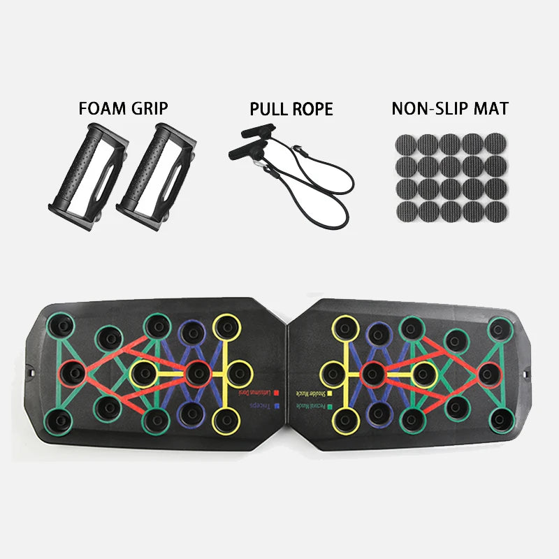 Portable Foldable Push-Up Board Set – Multifunctional Fitness Training System