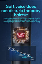 Liveify quiet baby hair clipper with smart chips, ultra-quiet 55dB operation for peaceful sleep, black design