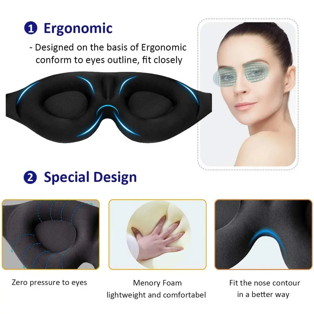 Liveify 3D Sleep Eye Mask – Contoured Light Blocking Blindfold for Men & Women, Comfortable Night Sleep Mask for Travel & Relaxation