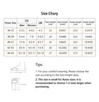 Liveify shoe size chart with US UK measurements, foot length in cm and inch, insole dimensions, and sizing tips for comfort