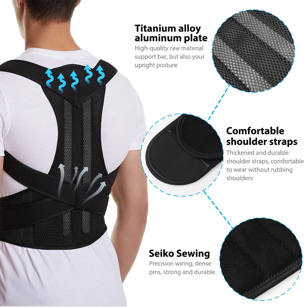 Liveify Back Brace Posture Corrector – Adjustable Shoulder Straightener & Full Back Support Belt for Upper & Lower Back Pain Relief & Posture Alignment