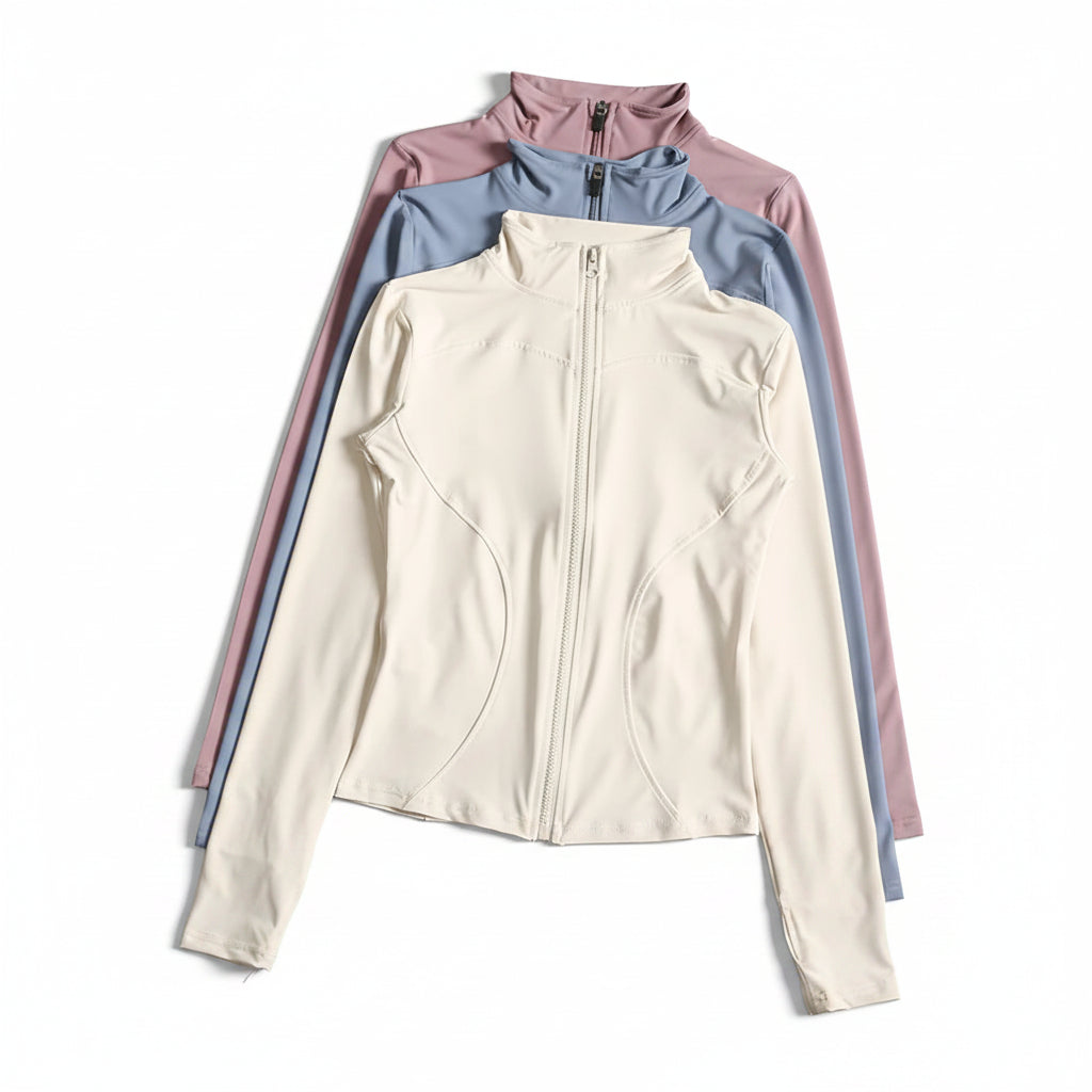 Liveify Women’s Zip Fitness Jacket – Long Sleeve Yoga & Gym Top, Slim Fit Activewear Running & Workout Sports Coat