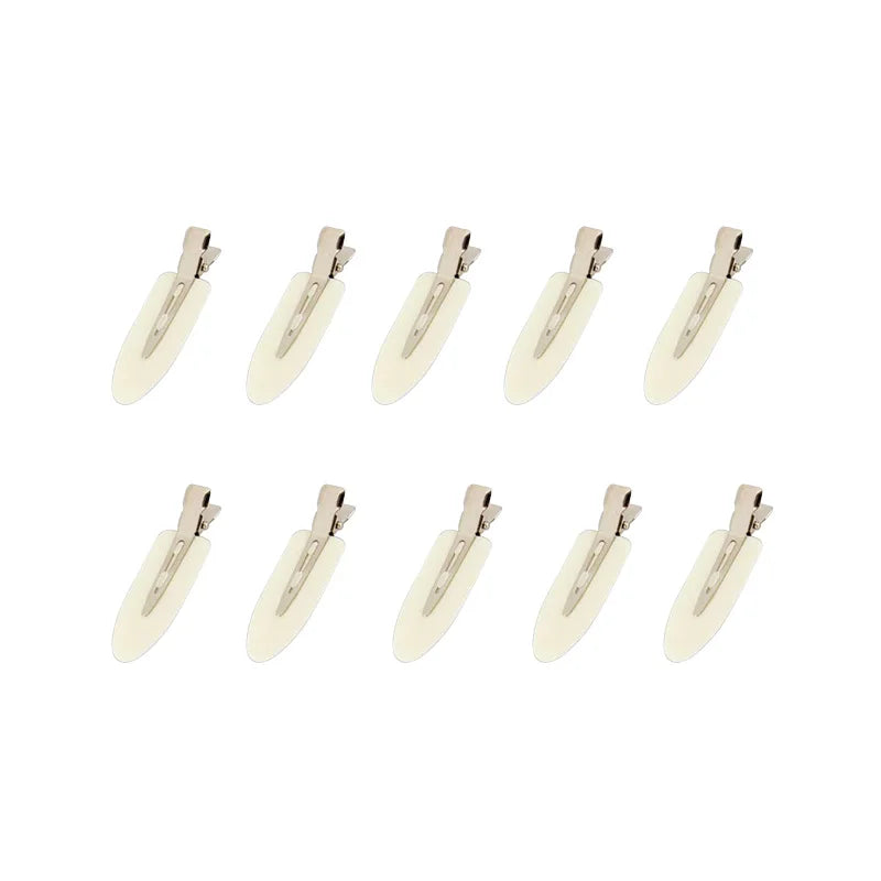 Liveify cream plastic hair clips with metallic clasp, sleek design for styling