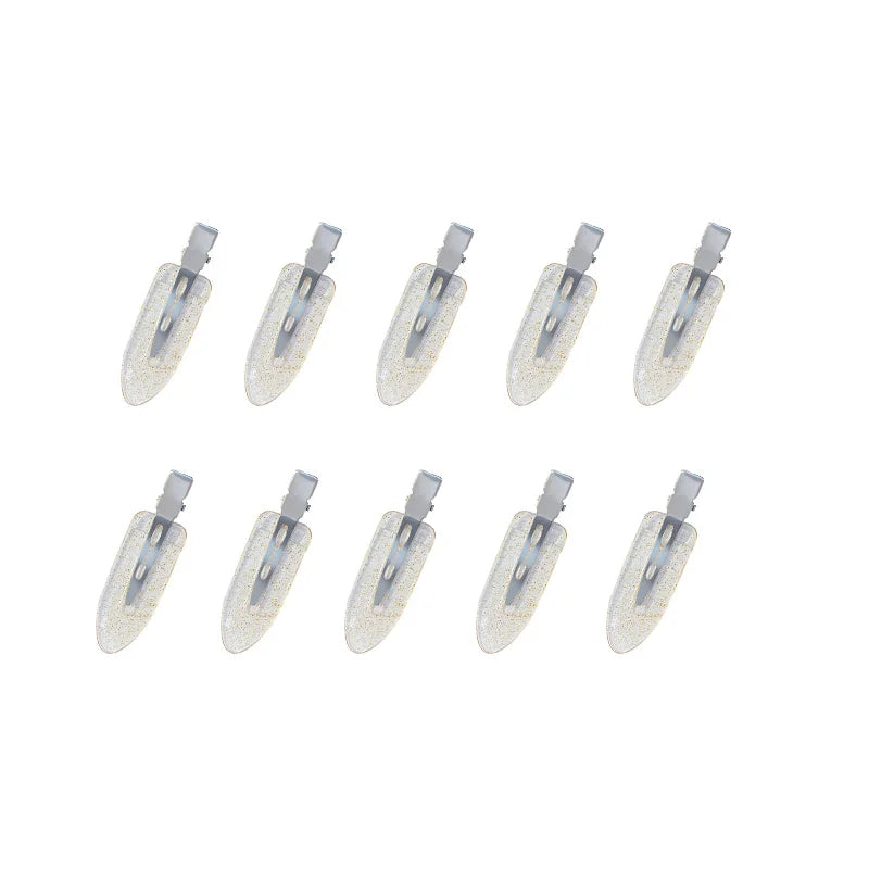 Liveify glitter hair clips with clear plastic and silver metal clasp, set of 10 for styling