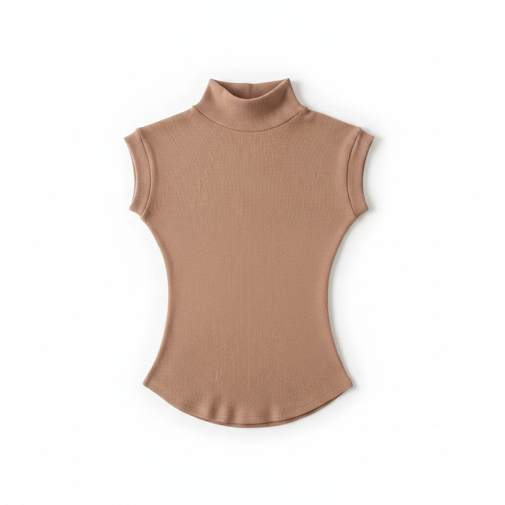 Liveify Women’s Sleeveless Mock Neck Top – Slim Fit Stretch Summer Tank, Casual Streetwear & Everyday Basic Shirt