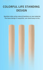 Liveify natural bamboo tube standing design, light wood color, eco-friendly material, easy-dry base