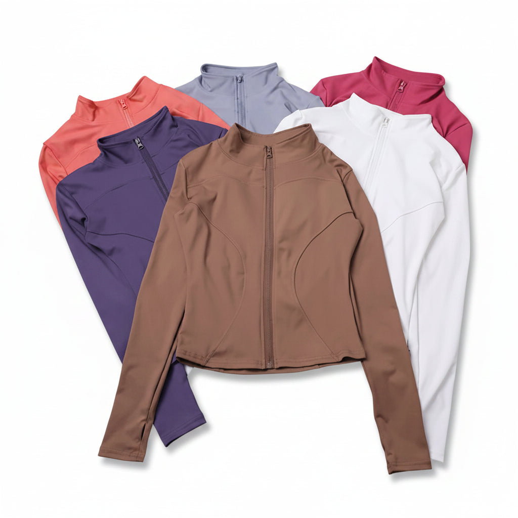 Liveify Women’s Long Sleeve Sport Jacket – Lightweight Gym Training Top, Yoga & Workout Zip Athletic Sportswear Coat