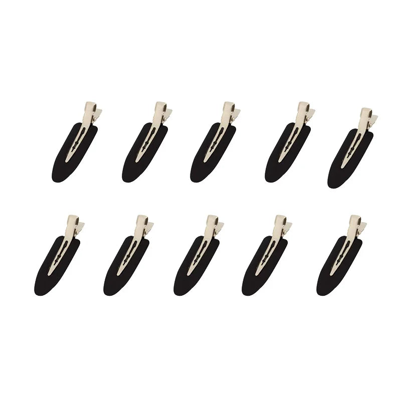 Liveify black matte hair clips with gold-tone metal clasp, sleek minimalist design for everyday styling